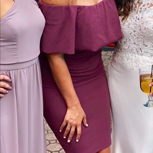 COPY - Maroon off the shoulder dress size M